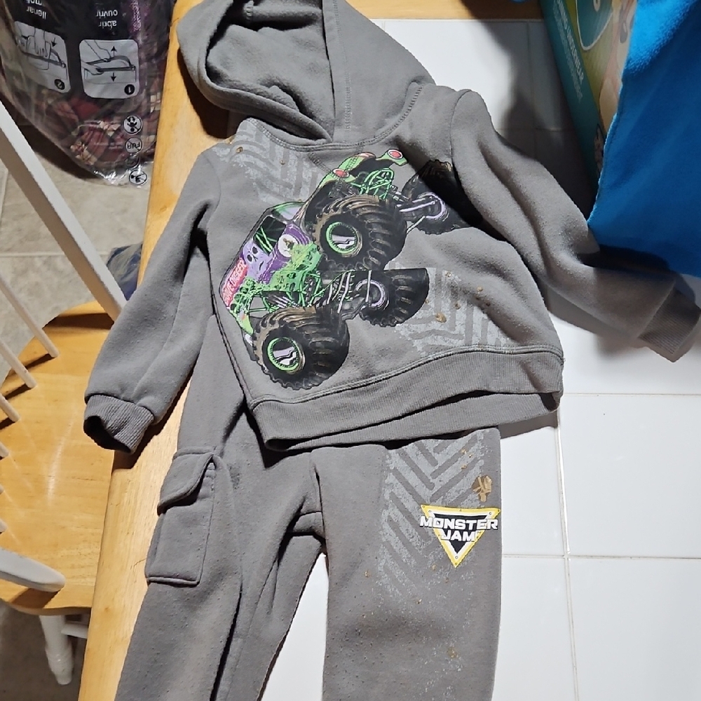 Monster Jam Kids Gray Matching Set